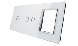 Potrójny panel szklany LIVOLO 7021G | Biały