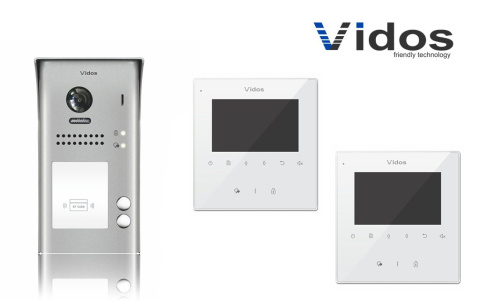 Zestaw cyfrowy wideodomofon dwurodzinny VIDOS S1102A_M1022W