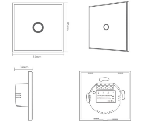 Przełącznik do światła ścienny dwókanałowy Z-Wave Plus