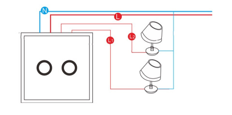 Przełącznik do światła ścienny dwókanałowy Z-Wave Plus