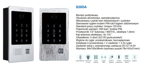 Vidos S20DA M13-XT Wifi z szyfratorem