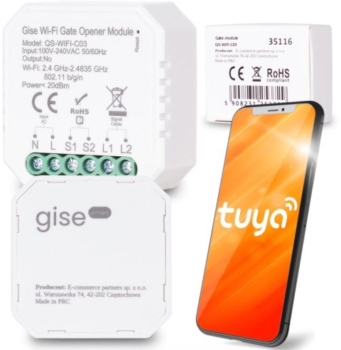 GISE Smart Moduł do sterowania bramą WiFi GEN 2 | Tuya | GG-01