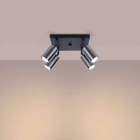 Plafon WINX 4 czarny/chrom