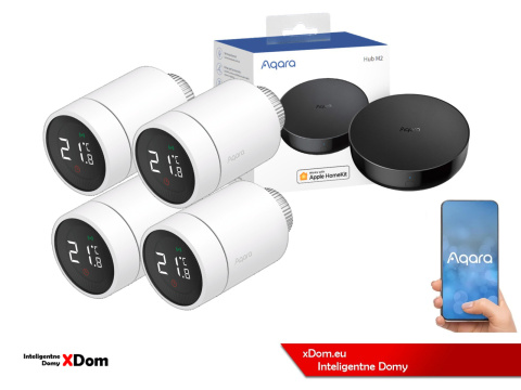 Zestaw do ogrzewanie smart Aqara Głowica Termostatyczna E1 + Centrala M2