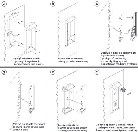 KASETA ZEWNĘTRZNA WIDEODOMOFONU ''EURA'' VDA-15A5 V.2 ''2EASY'' wielo-lokatorska zamek szyfrowy funkcja karty zbliżeniowej