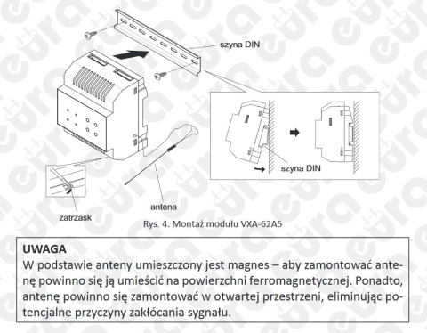 MODUŁ TELEFONICZNY GSM ''EURA'' VXA-62A5 ''2EASY''