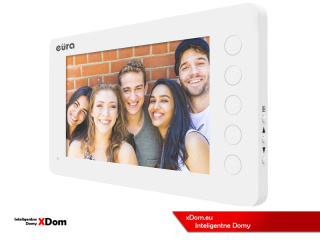 MONITOR ''EURA'' VDA-05A3 biały - LCD 7'' otwieranie 2 wejść, pamięć