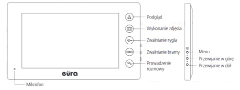 MONITOR ''EURA'' VDA-05A3 biały - LCD 7''