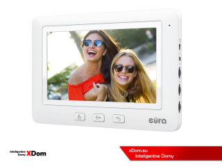 MONITOR ''EURA'' VDA-45A3 ''EURA CONNECT'' - biały, ekran 7'', obsługa 1 wejścia