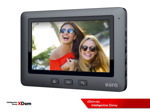 MONITOR ''EURA'' VDA-45A3 ''EURA CONNECT'' – czarny, ekran 7’’, obsługa 1 wejścia