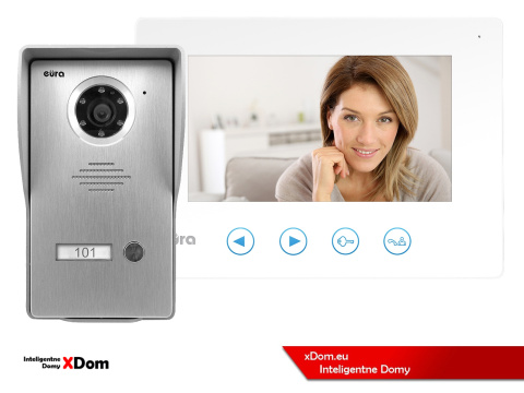 WIDEODOMOFON ''EURA'' CONNECT VDA-21A3_VDA-06A3 BIAŁY kolor 7'' obsługa 1 wejścia