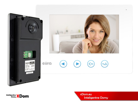 WIDEODOMOFON ''EURA'' CONNECT VDA-21A3_VDA-06A3 BIAŁY kolor 7'' obsługa 1 wejścia