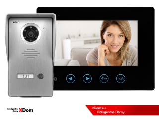 WIDEODOMOFON ''EURA'' CONNECT VDA-21A3_VDA-06A3 CZARNY kolor 7'' obsługa 1 wejścia