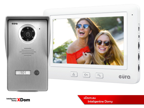 WIDEODOMOFON ''EURA'' CONNECT VDA-21A3_VDA-45A3 BIAŁY kolor 7'' obsługa 1 wejścia