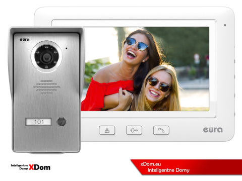 WIDEODOMOFON ''EURA'' CONNECT VDA-21A3_VDA-45A3 BIAŁY kolor 7'' obsługa 1 wejścia