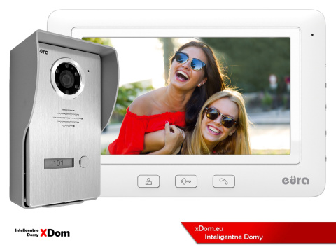 WIDEODOMOFON ''EURA'' CONNECT VDA-21A3_VDA-45A3 BIAŁY kolor 7'' obsługa 1 wejścia