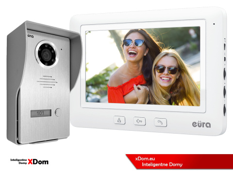 WIDEODOMOFON ''EURA'' CONNECT VDA-21A3_VDA-45A3 BIAŁY kolor 7'' obsługa 1 wejścia