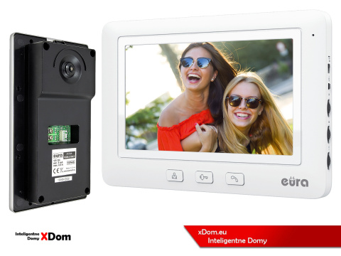 WIDEODOMOFON ''EURA'' CONNECT VDA-21A3_VDA-45A3 BIAŁY kolor 7'' obsługa 1 wejścia