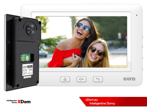 WIDEODOMOFON ''EURA'' CONNECT VDA-21A3_VDA-45A3 BIAŁY kolor 7'' obsługa 1 wejścia