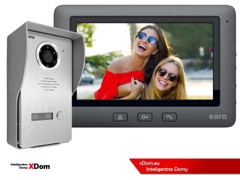 WIDEODOMOFON ''EURA'' CONNECT VDA-21A3_VDA-45A3 CZARNY kolor 7'' obsługa 1 wejścia