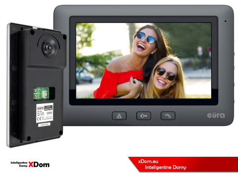 WIDEODOMOFON ''EURA'' CONNECT VDA-21A3_VDA-45A3 CZARNY kolor 7'' obsługa 1 wejścia