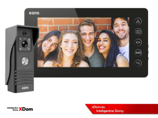WIDEODOMOFON ''EURA'' CONNECT VDA-78A3_VDA-05A3 CZARNY kolor 7'' obsługa 1 wejścia
