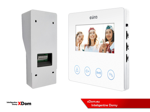 WIDEODOMOFON ''EURA'' CONNECT VDA-81A3_VDA-52A3 Z SZYFRATOREM BIAŁY