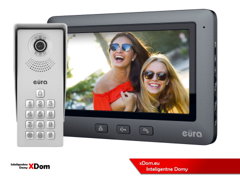 WIDEODOMOFON ''EURA'' CONNECT VDA-81A3_VDA-45A3 Z SZYFRATOREM CZARNY