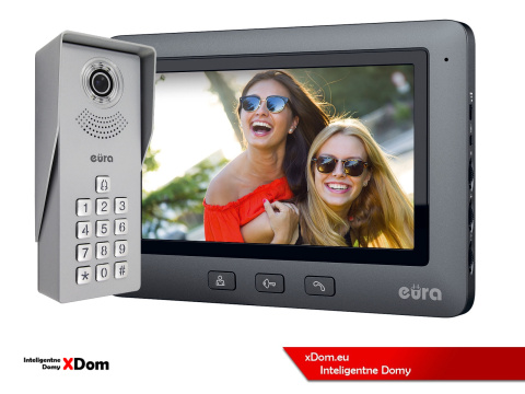 WIDEODOMOFON ''EURA'' CONNECT VDA-81A3_VDA-45A3 Z SZYFRATOREM CZARNY