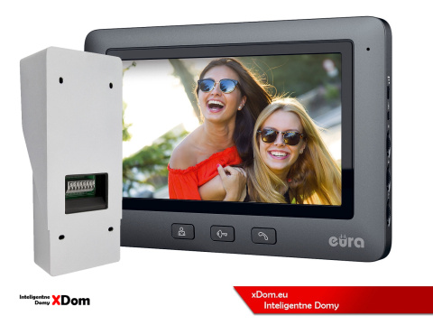 WIDEODOMOFON ''EURA'' CONNECT VDA-81A3_VDA-45A3 Z SZYFRATOREM CZARNY