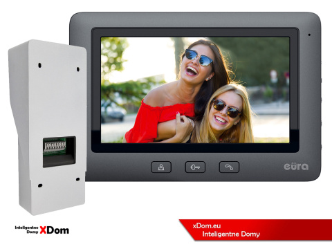 WIDEODOMOFON ''EURA'' CONNECT VDA-81A3_VDA-45A3 Z SZYFRATOREM CZARNY