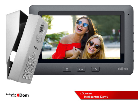 WIDEODOMOFON ''EURA'' CONNECT VDA-81A3_VDA-45A3 Z SZYFRATOREM CZARNY