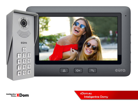 WIDEODOMOFON ''EURA'' CONNECT VDA-81A3_VDA-45A3 Z SZYFRATOREM CZARNY