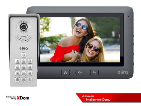 WIDEODOMOFON ''EURA'' CONNECT VDA-81A3_VDA-45A3 Z SZYFRATOREM CZARNY