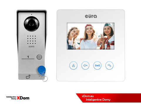 WIDEODOMOFON ''EURA'' CONNECT VDA-91A3_VDA-52A3 CZYTNIK RFID BIAŁY