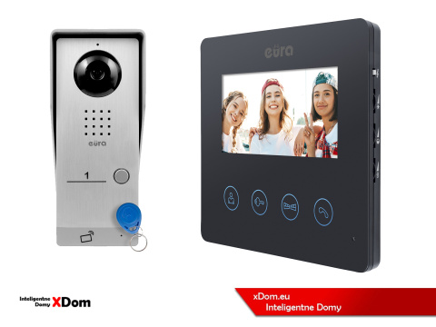 WIDEODOMOFON ''EURA'' CONNECT VDA-91A3_VDA-52A3 CZYTNIK RFID CZARNY