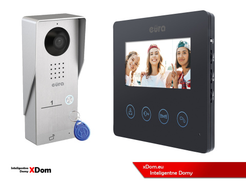 WIDEODOMOFON ''EURA'' CONNECT VDA-91A3_VDA-52A3 CZYTNIK RFID CZARNY