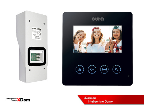 WIDEODOMOFON ''EURA'' CONNECT VDA-91A3_VDA-52A3 CZYTNIK RFID CZARNY