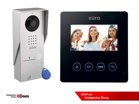 WIDEODOMOFON ''EURA'' CONNECT VDA-91A3_VDA-52A3 CZYTNIK RFID CZARNY