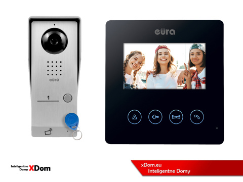 WIDEODOMOFON ''EURA'' CONNECT VDA-91A3_VDA-52A3 CZYTNIK RFID CZARNY