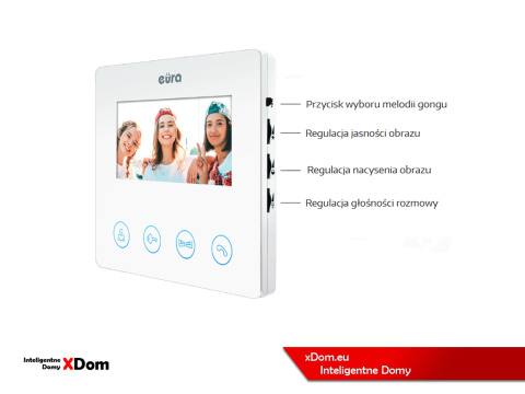 WIDEODOMOFON ''EURA'' VDP-52A3 ''ATIRA'' - Biały