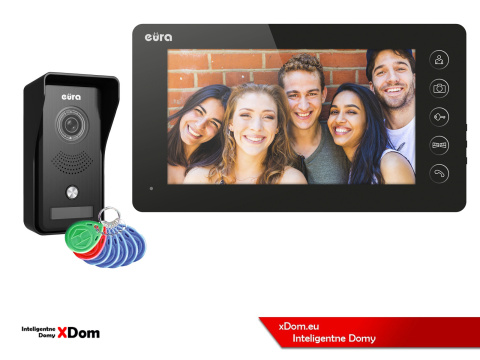 WIDEODOMOFON ''EURA'' VDP-76A3 - czarny, 7''