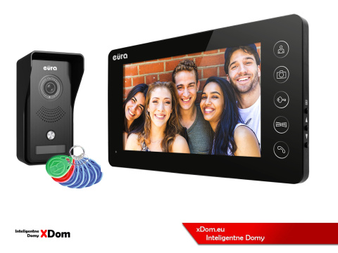 WIDEODOMOFON ''EURA'' VDP-76A3 - czarny, 7''