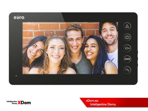 WIDEODOMOFON ''EURA'' VDP-76A3 - czarny, 7''