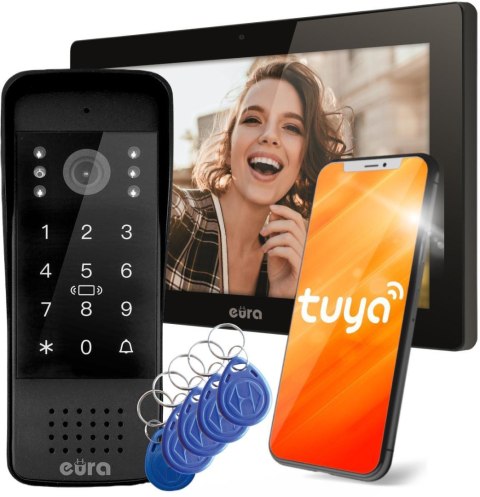 WIDEODOMOFON ''EURA'' VDP-86A3 - czarny, 10''WiFi