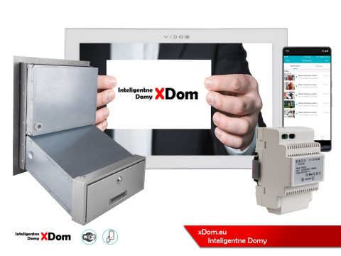 Skrzynka na listy z Widedomofonem Vidos z szyfratorem S14D-SKM i monitorem M14W-X