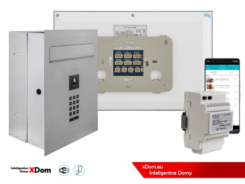 Skrzynka na listy z Widedomofonem Vidos z szyfratorem S14D-SKP i monitorem M14W-X