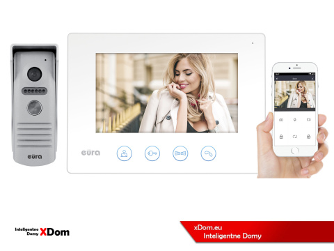 WIDEODOMOFON ''EURA'' VDP-40A3 ''FENIKS+'' - biały, 7'', WiFi