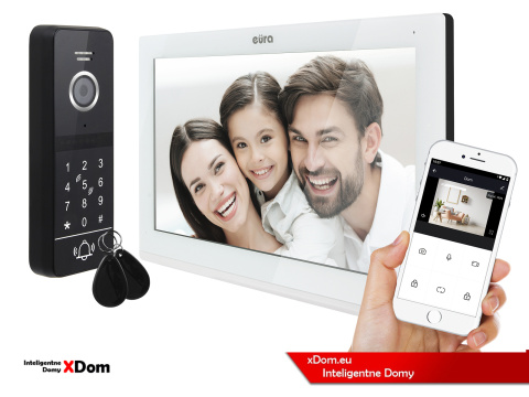 WIDEODOMOFON ''EURA'' VDP-97C5 - biały, dotykowy, LCD 7'', AHD, WiFi