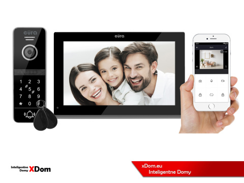 WIDEODOMOFON ''EURA'' VDP-97C5 - czarny, dotykowy, LCD 7'', AHD, WiFi